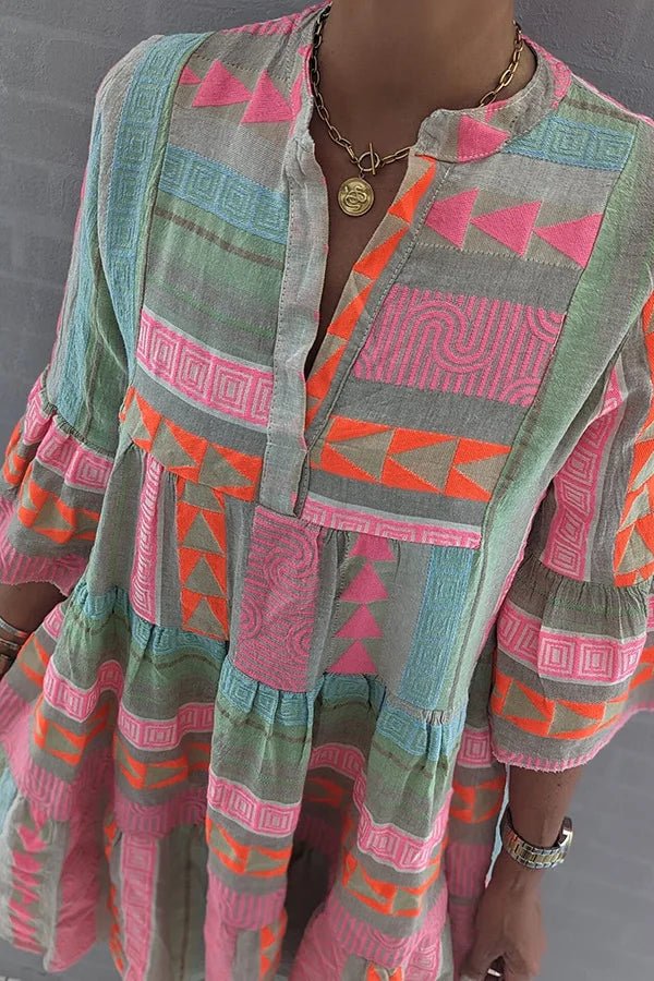 Women's Retro Linen Cotton Rayon Dress - Vintage-Inspired Elegance