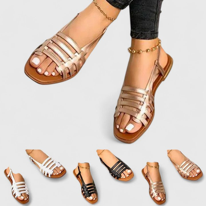 Women's Strappy Flat Sandals - Easy Style for Sunny Days