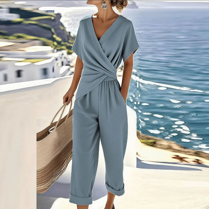 Women's Wrap-Front Two-Piece Set - Effortless Summer Style