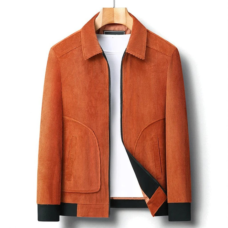 Men's Wide-Wale Corduroy Jacket – Zip-Front Casual Layer