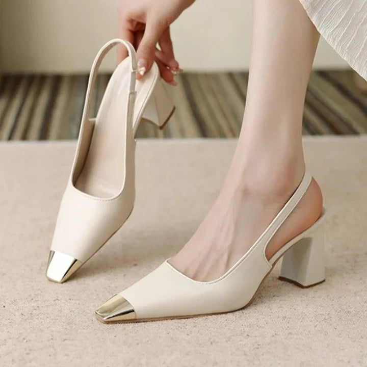 Women's Pointed Toe Slingback Heels - Effortless Everyday Polished