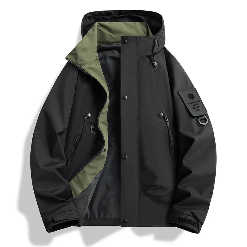 Men's Hooded Shell Jacket – Water-Resistant Lightweight Rain Jacket