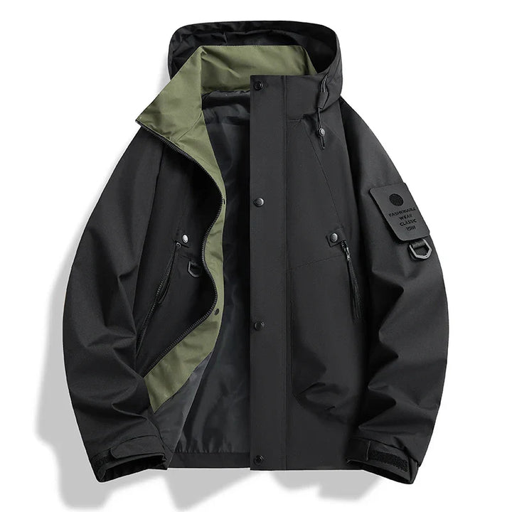 Men's Hooded Shell Jacket – Water-Resistant Lightweight Rain Jacket