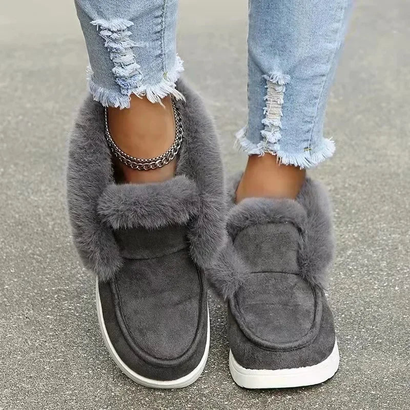 Women's Winter Plush Slip-On Boots for Everyday Comfort