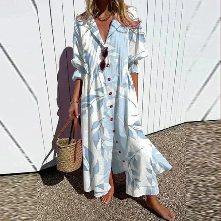 Women's Colorful Floral Relaxed Dress - Effortless Everyday Style