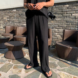 Men's Ice Silk Pleated Trousers – Lightweight Smart Summer Wear