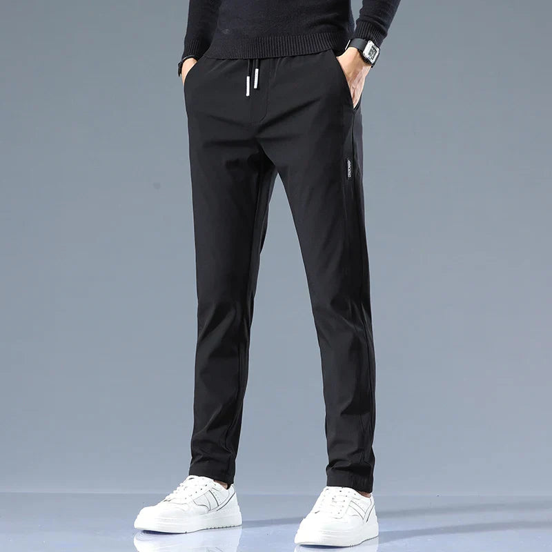 Men's Cotton Tailored Trousers – Straight-Leg Smart Casual