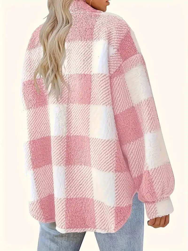 Women's Cozy Button-Up Jacket - Soft, Warm, and Versatile