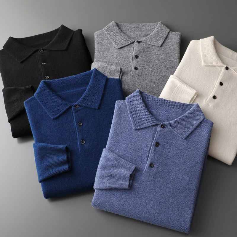 Men's Merino Wool Polo Shirt – Breathable Smart-Casual Top