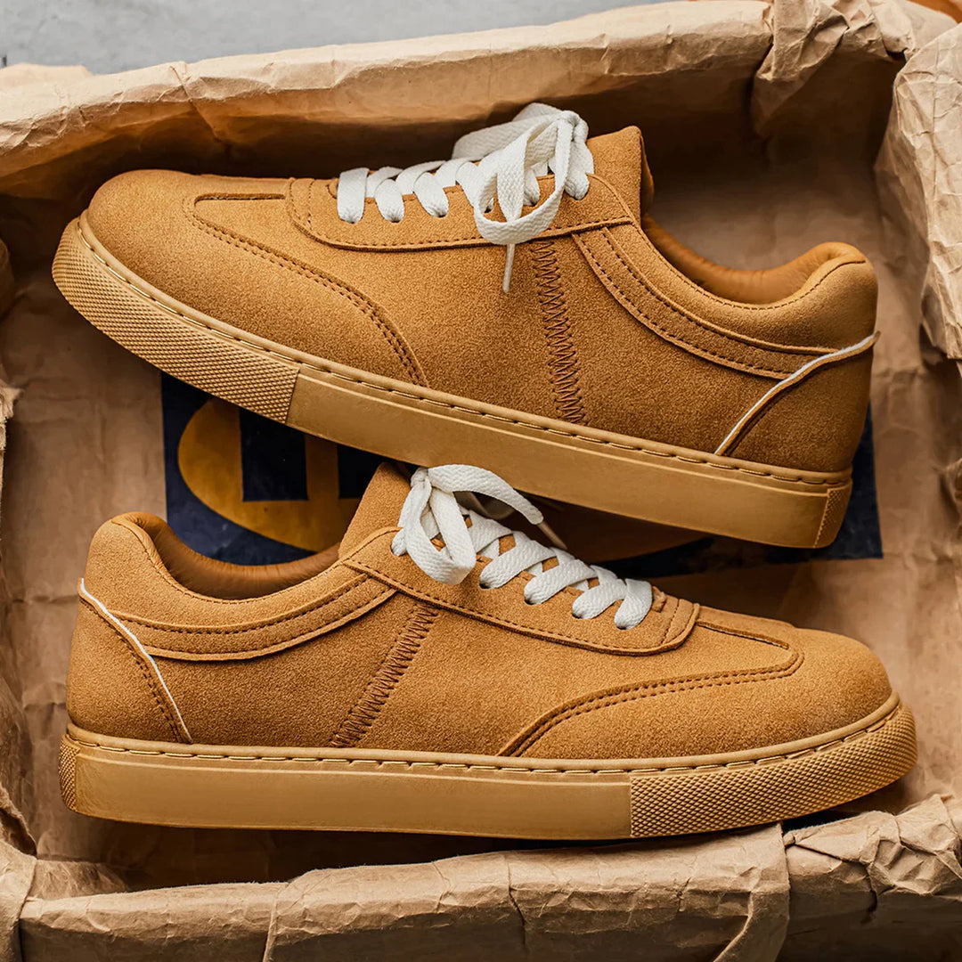 Men's Suede Low-Top Trainers – Gum Sole Casual Sneakers