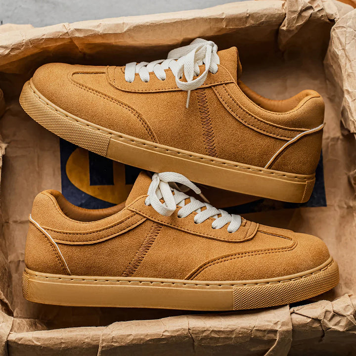 Men's Suede Low-Top Trainers – Gum Sole Casual Sneakers