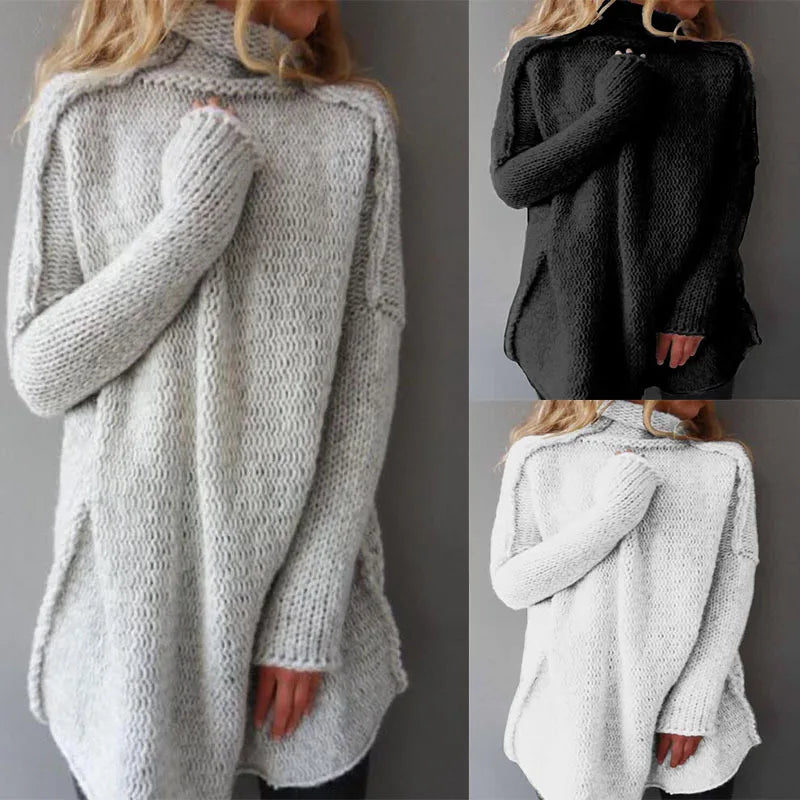 Women's Classic Turtleneck Pullover Sweater – Cozy & Chic