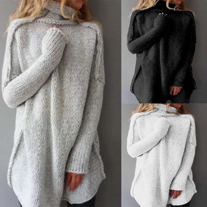Women's Classic Turtleneck Pullover Sweater – Cozy & Chic