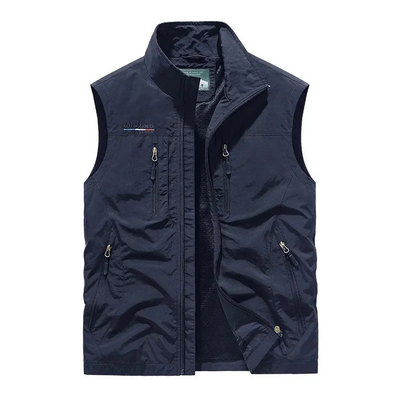 Men's Multi-Pocket Utility Gilet – Lightweight Nylon Vest