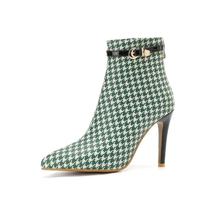 Women's Knit Houndstooth Ankle Boot - Sculpted Heel