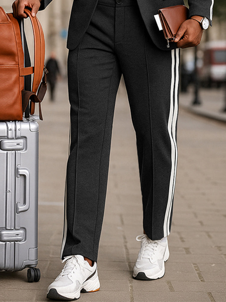Men's Modern Side Stripe Blazer Pants Set - Two Piece Set