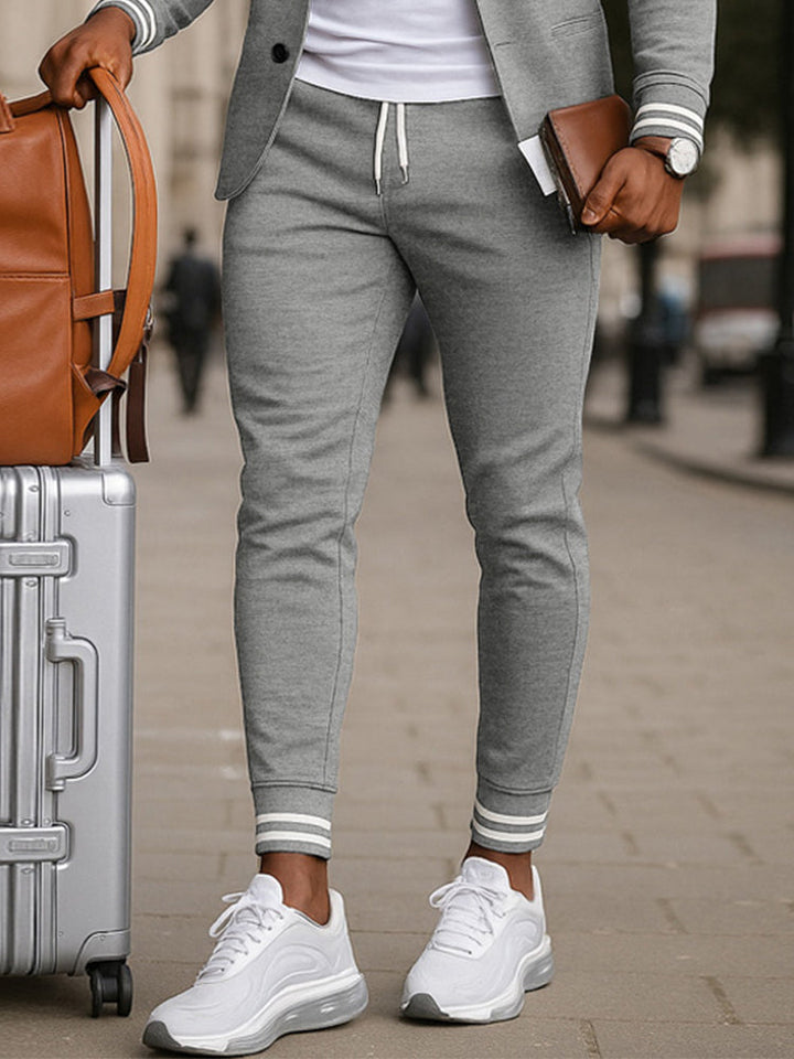 Men's Athletic Inspired Blazer and Pants Set - Sporty Elegance