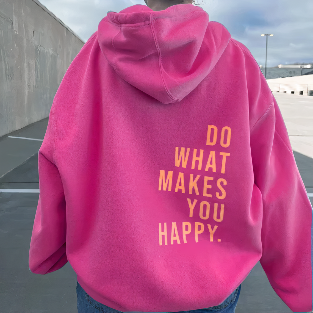 Women's Oversized Hoodie with Motivational Lettering