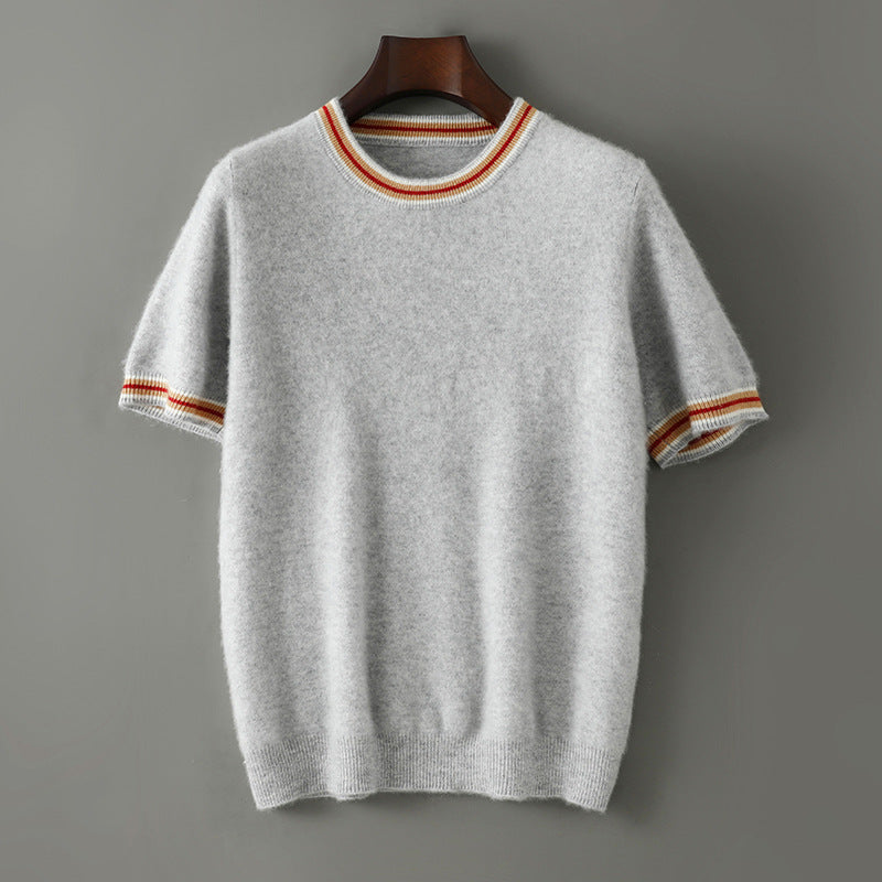 Men's Merino Wool T-Shirt – Breathable Tipped-Collar Tee