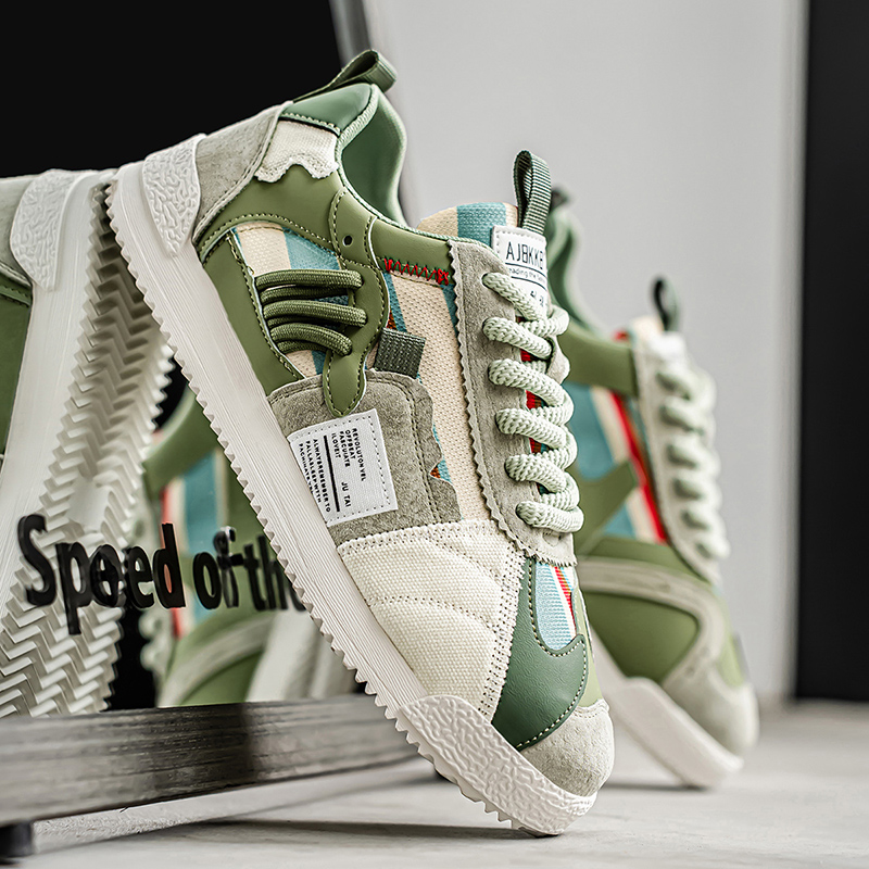 Men's Retro Sneakers – Colour-Block Suede Trainers