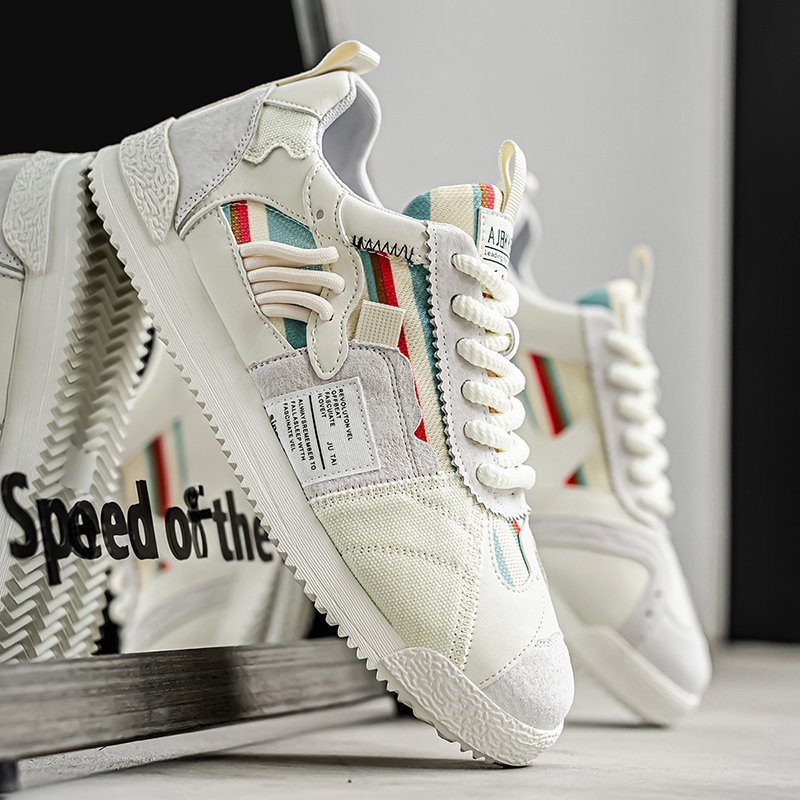 Men's Retro Sneakers – Colour-Block Suede Trainers