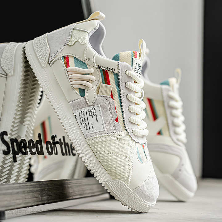 Men's Retro Sneakers – Colour-Block Suede Trainers