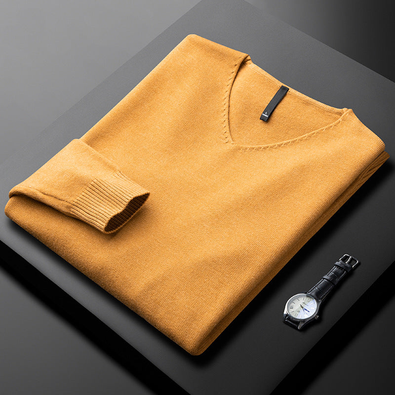 Men's Cashmere-Blend V-Neck Jumper – Layering Knitwear