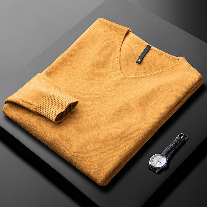 Men's Cashmere-Blend V-Neck Jumper – Layering Knitwear