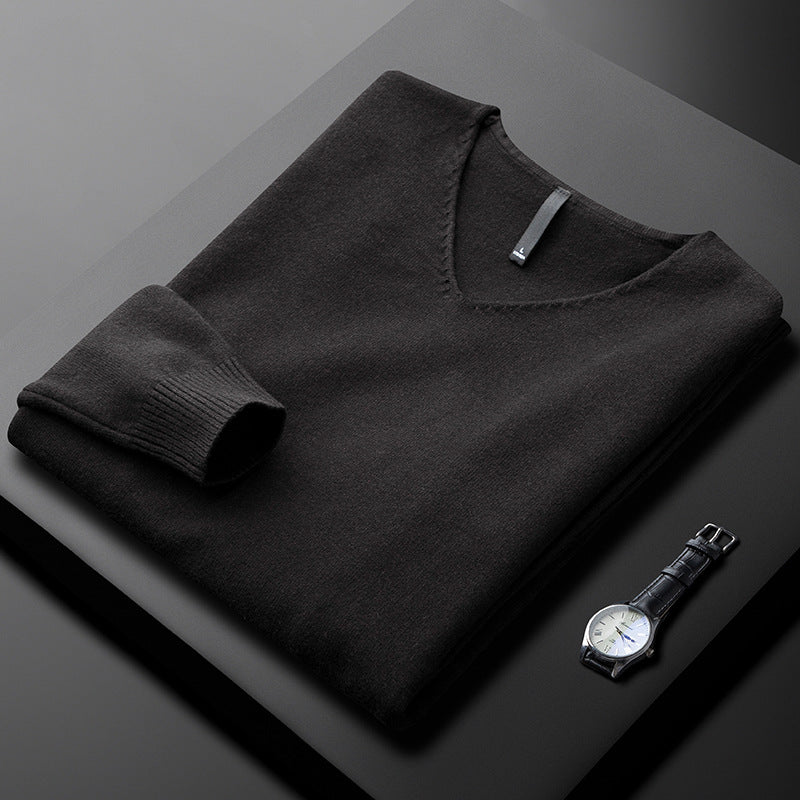 Men's Cashmere-Blend V-Neck Jumper – Layering Knitwear