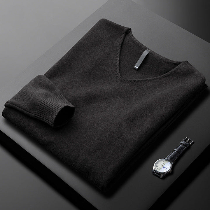 Men's Cashmere-Blend V-Neck Jumper – Layering Knitwear