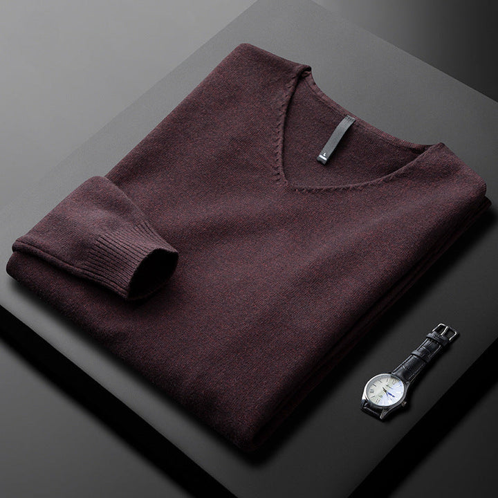 Men's Cashmere-Blend V-Neck Jumper – Layering Knitwear