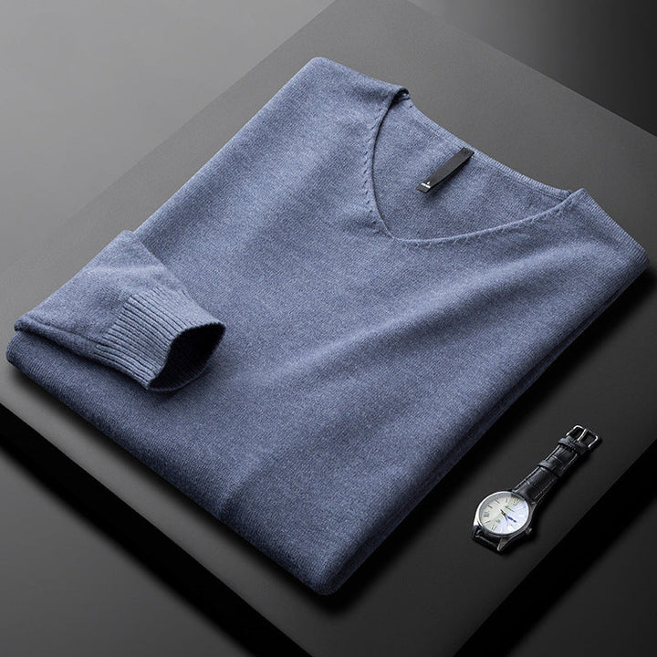 Men's Cashmere-Blend V-Neck Jumper – Layering Knitwear