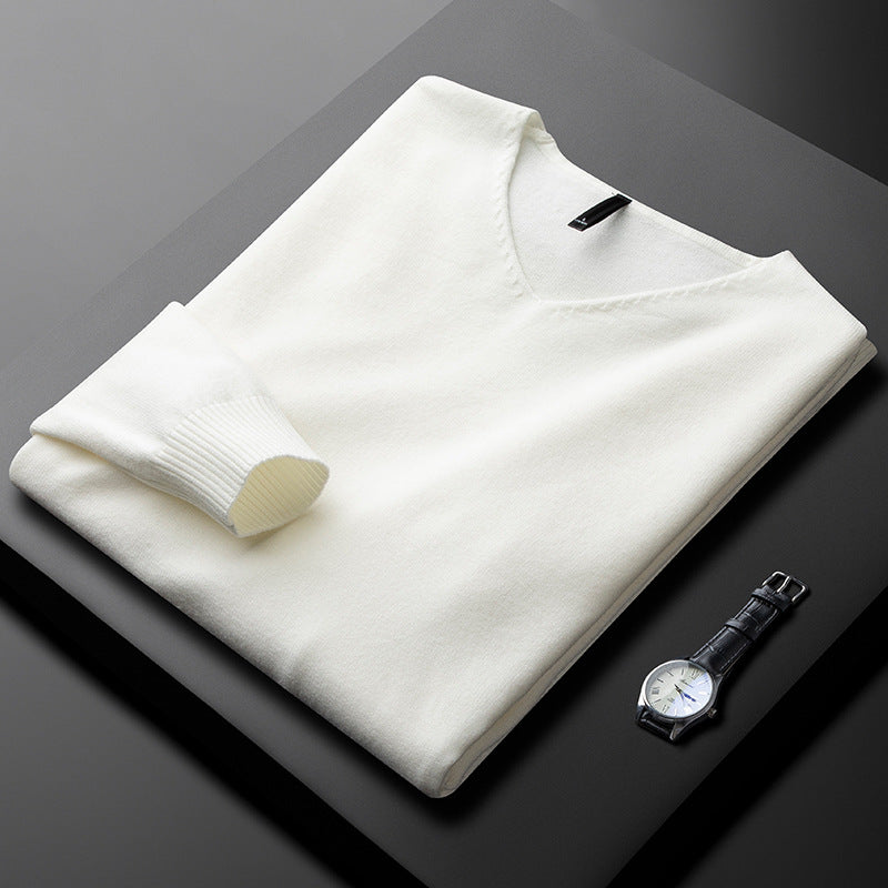 Men's Cashmere-Blend V-Neck Jumper – Layering Knitwear