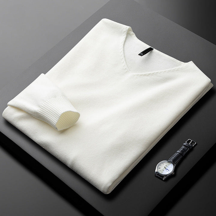 Men's Cashmere-Blend V-Neck Jumper – Layering Knitwear