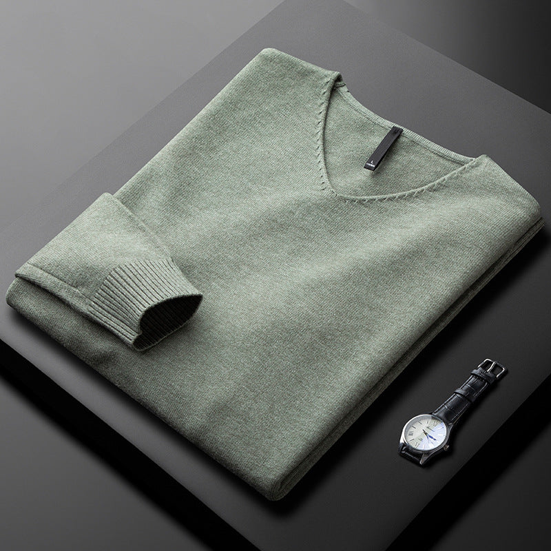 Men's Cashmere-Blend V-Neck Jumper – Layering Knitwear
