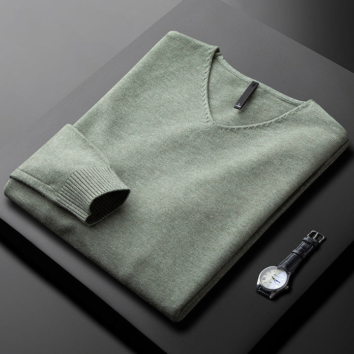 Men's Cashmere-Blend V-Neck Jumper – Layering Knitwear