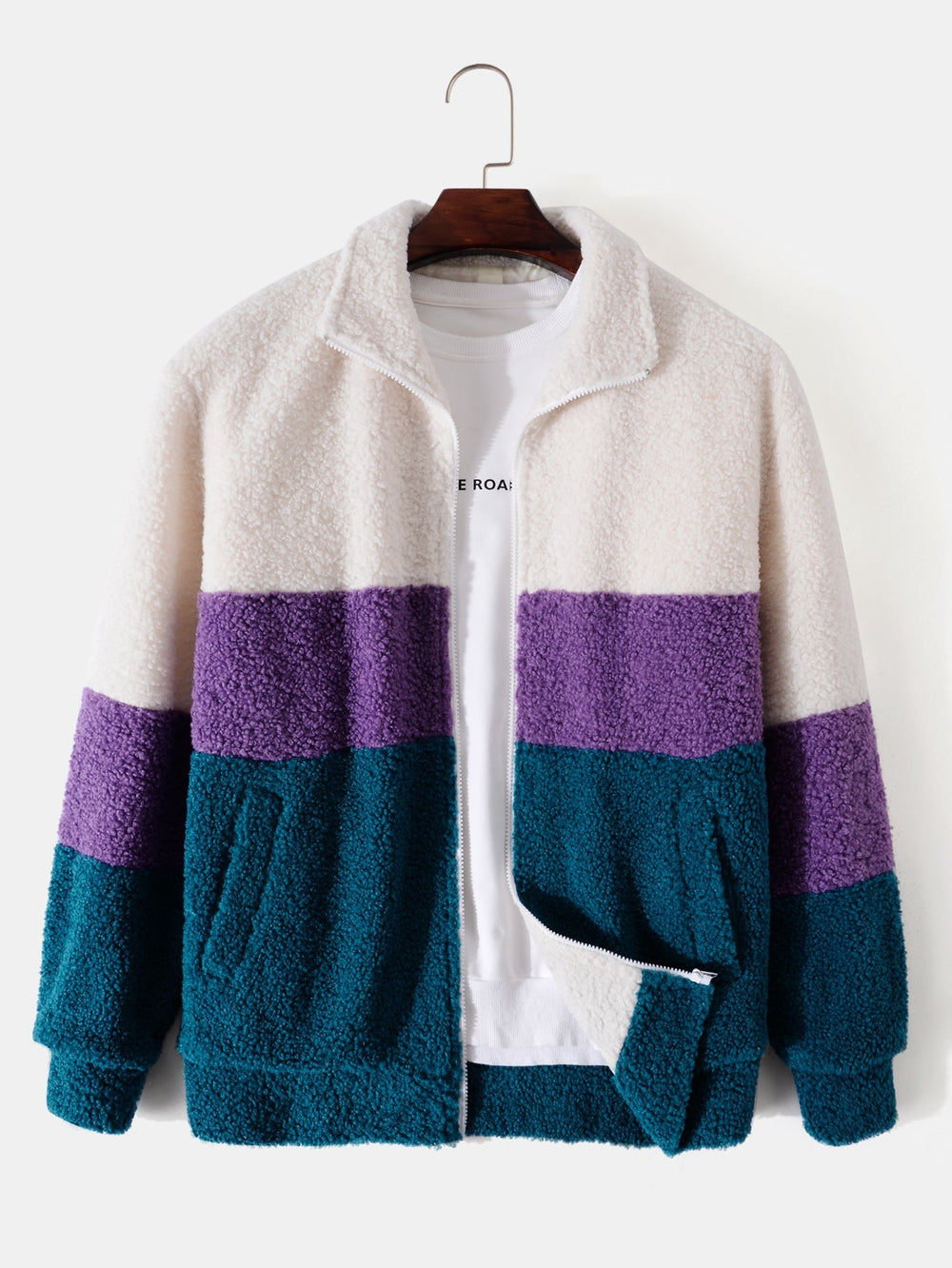 Men's Fleece Jacket – Tri-Tone Panelled Outdoor Warm Layer