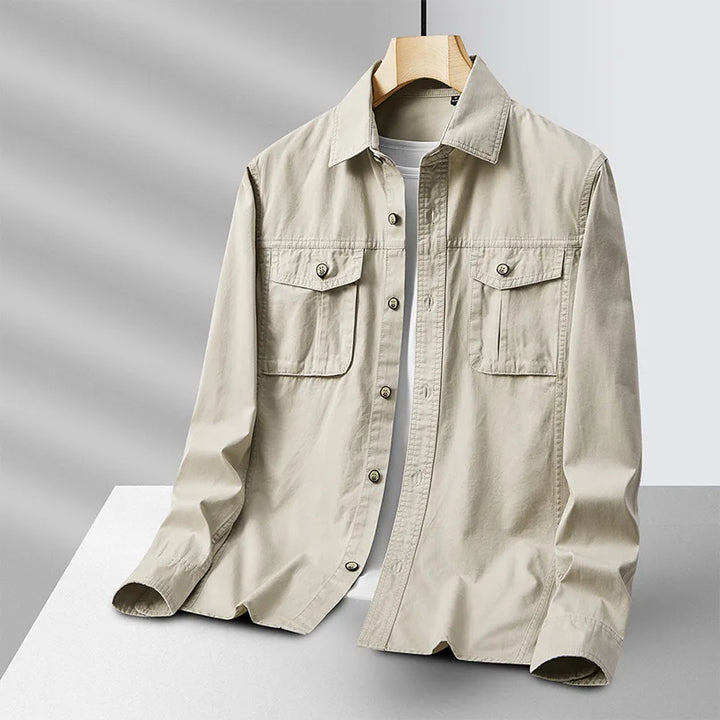 Men's Cotton Military Overshirt – Utility Field Shacket