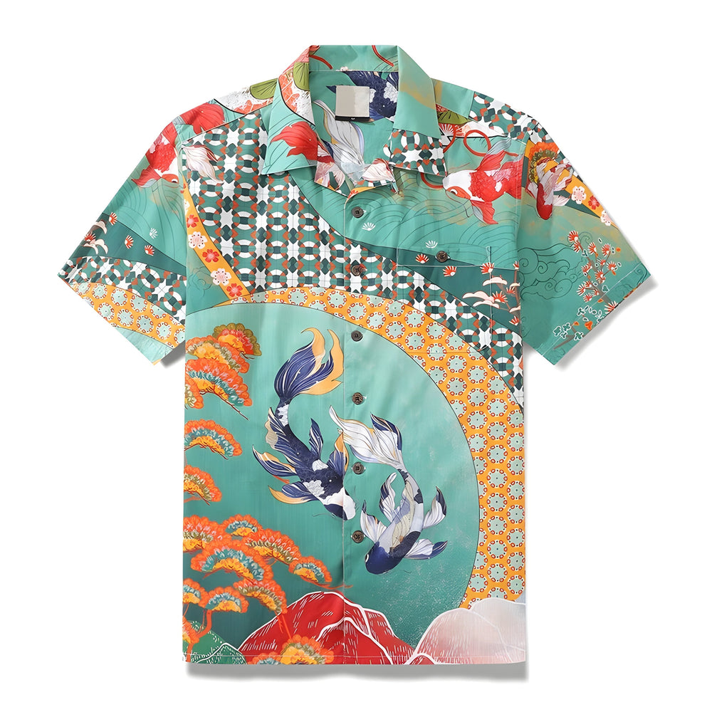 Men's Printed Resort Shirt – Lightweight Holiday Button-Up
