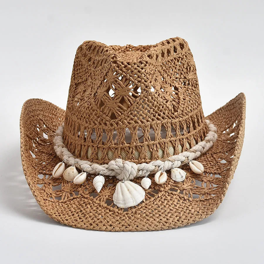 Women's Woven Straw Sun Hat – Breathable Crochet Beach Hat