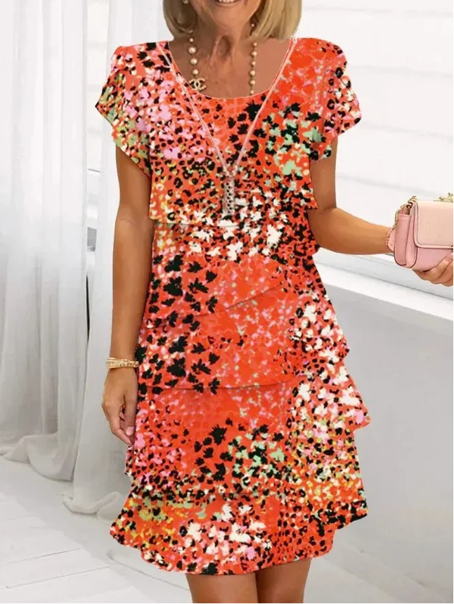 Women's Elegant Comfort Ruffle Dress - Timeless & Flattering