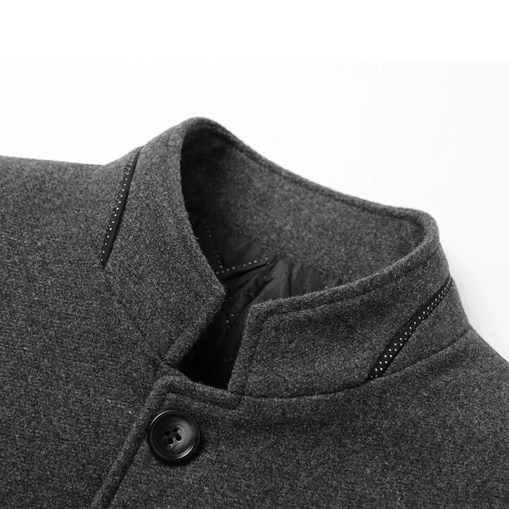 Men's Wool-Blend Overcoat – Quilted Warm Winter Coat