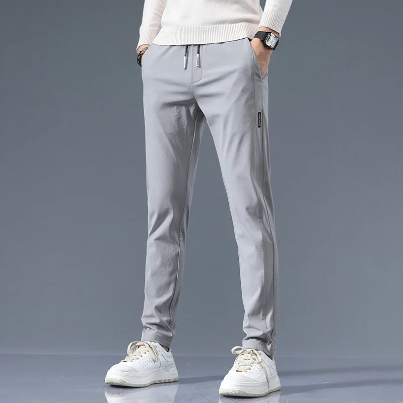 Men's Cotton Tailored Trousers – Straight-Leg Smart Casual