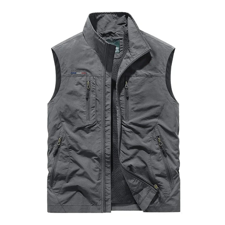 Men's Multi-Pocket Utility Gilet – Lightweight Nylon Vest