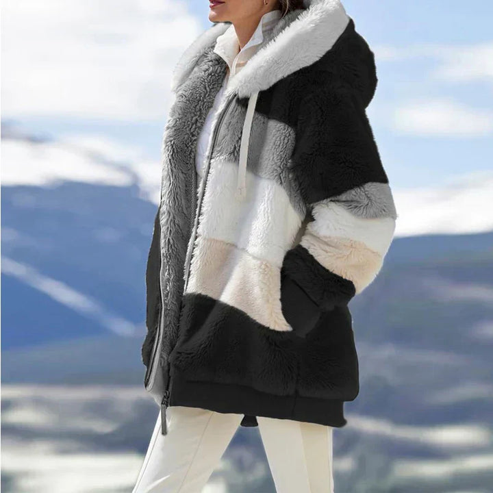 Women's Hooded Cashmere Coat - Elegant Winter Warmth