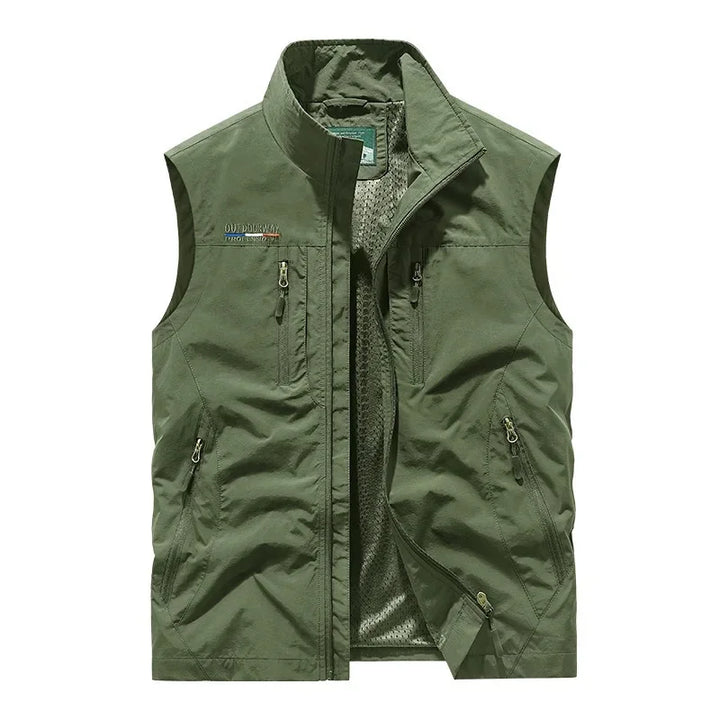Men's Multi-Pocket Utility Gilet – Lightweight Nylon Vest