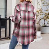 Women's Brushed Flannel Shirt – Relaxed Fit Button-Up Layer