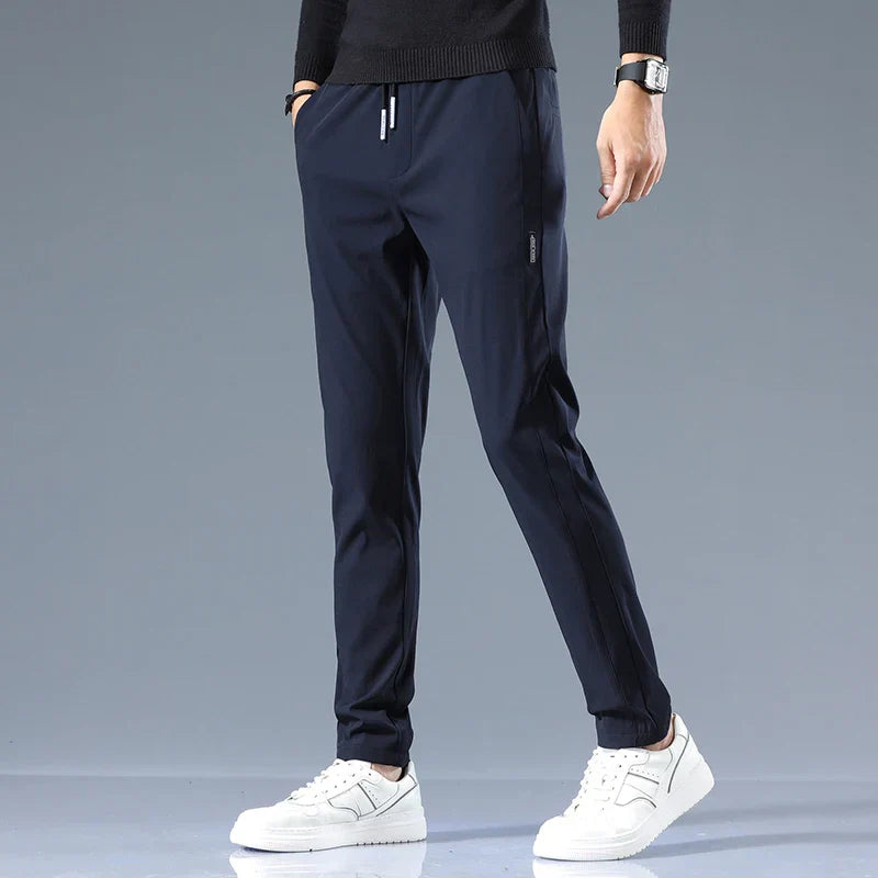 Men's Cotton Tailored Trousers – Straight-Leg Smart Casual