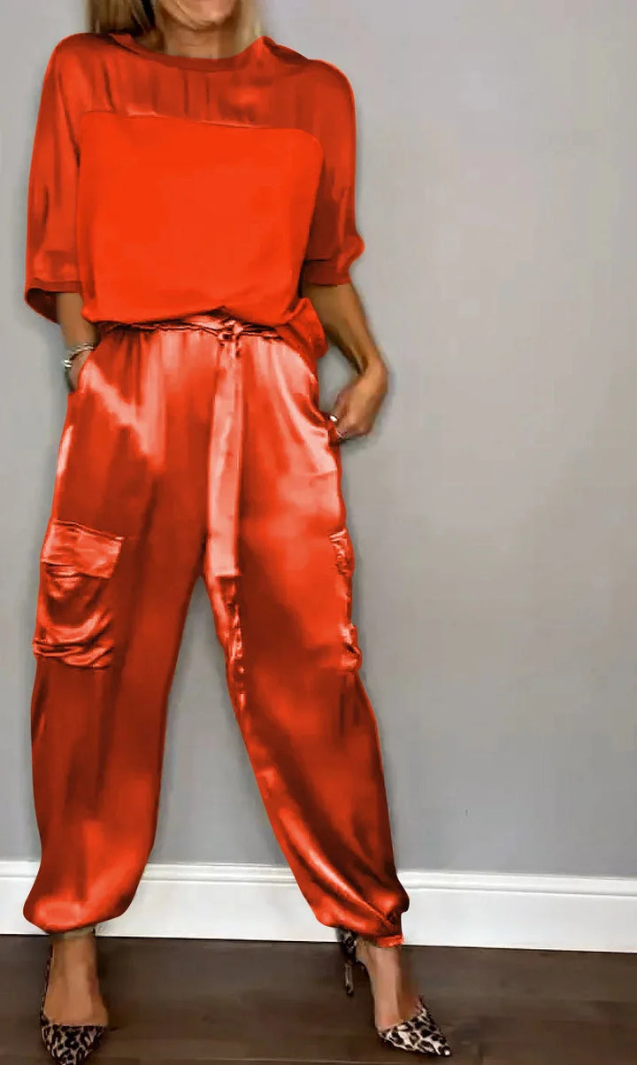 Women's Satin Utility Lounge Set - Effortless Luxury