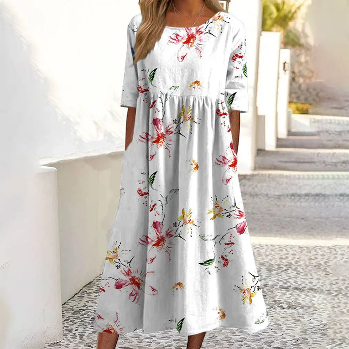 Women's Floral Flowing Maxi Dress - Effortless Everyday Style